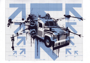 X-Wagon mini print blue