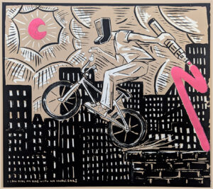 I can ride my bike with no handlebars (pink)