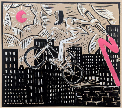 I can ride my bike with no handlebars (pink)