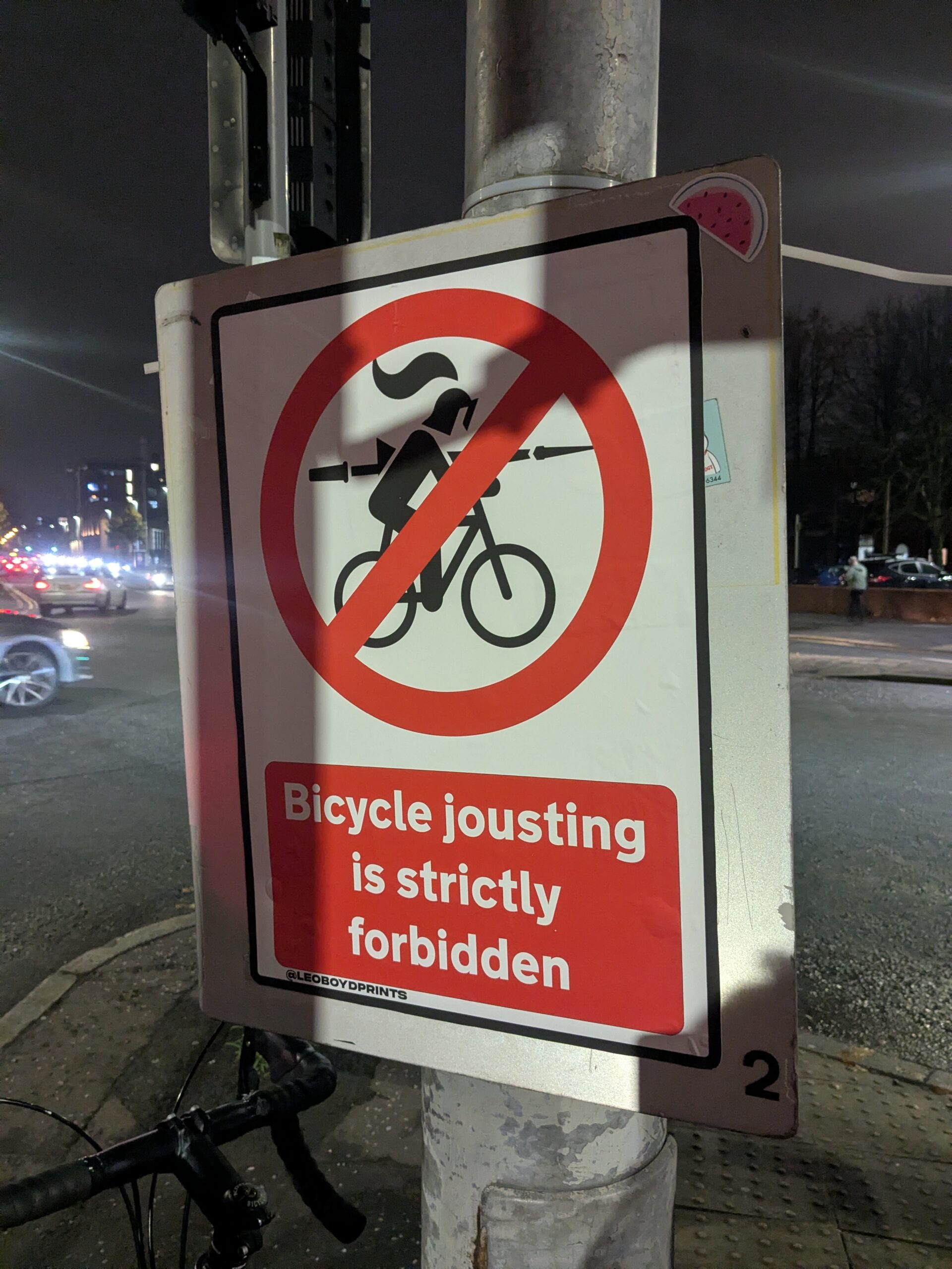 Bicycle Jousting is Strictly Forbidden