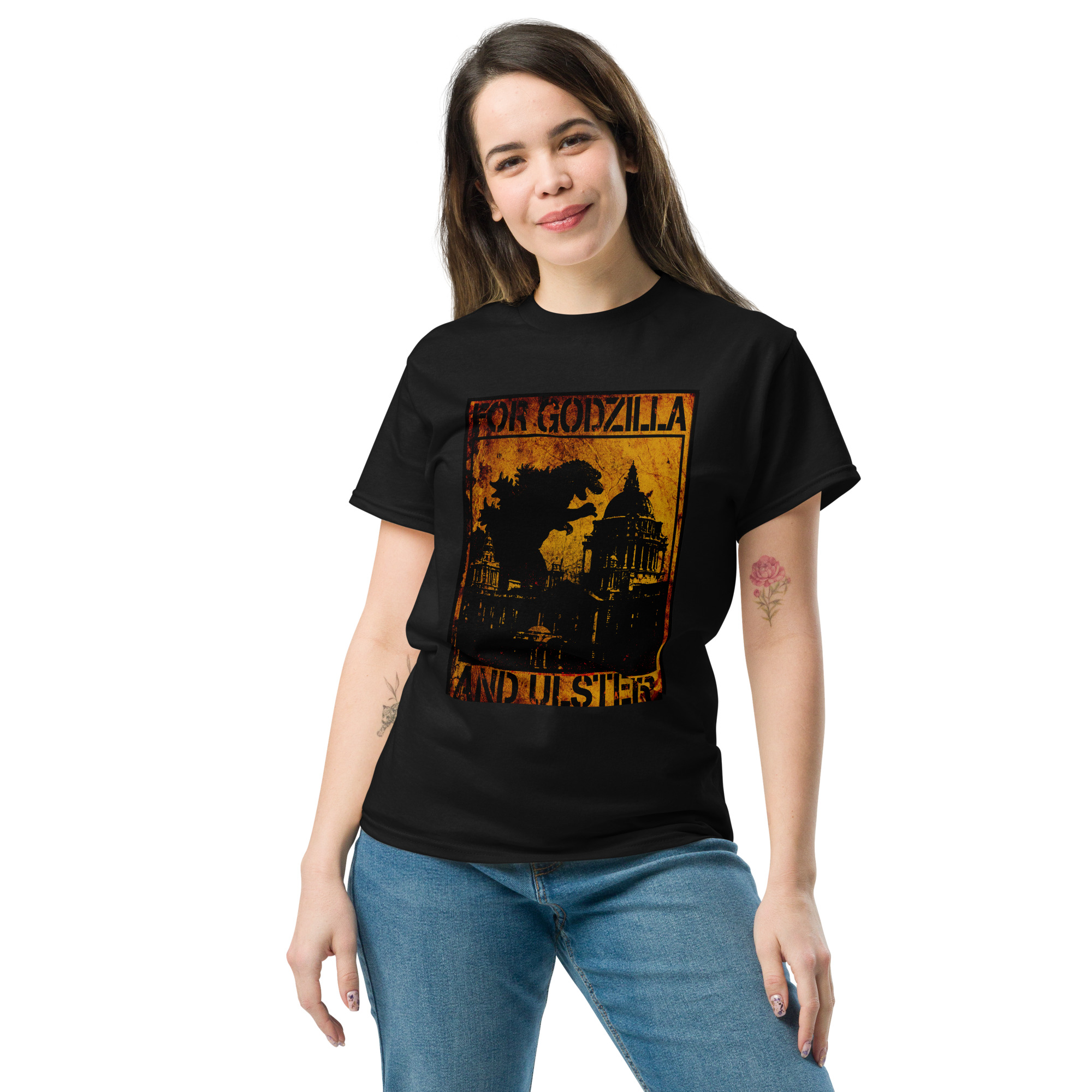 For Godzilla and Ulster Unisex classic tee (black) - Image 4